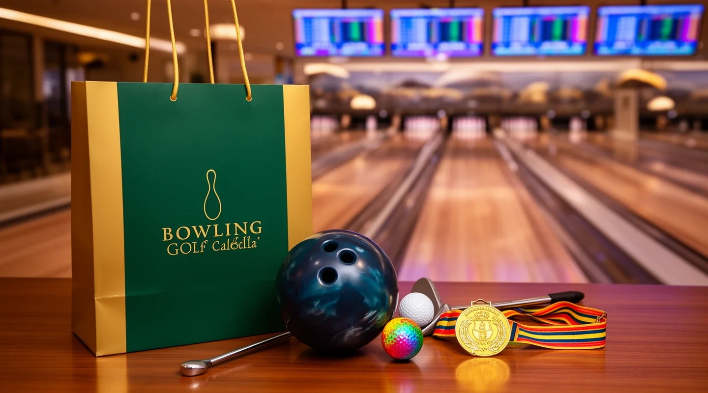 Vale regalo de bolera y minigolf y medalla gratis para el niño o niña que