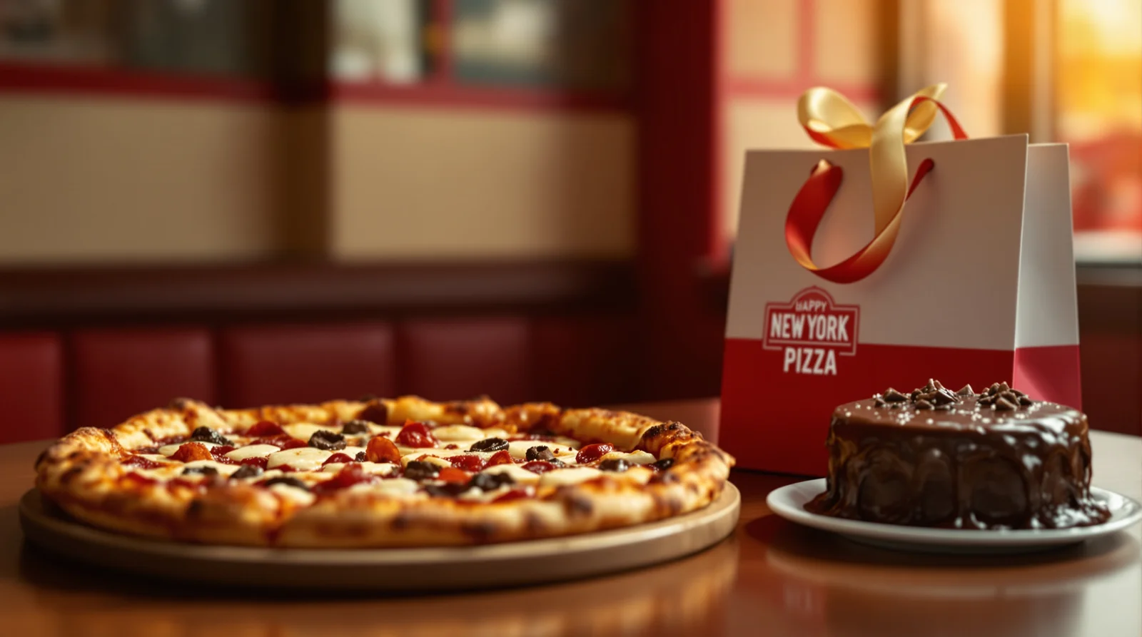 Gratis New York Pizza Chocoladelava Cake